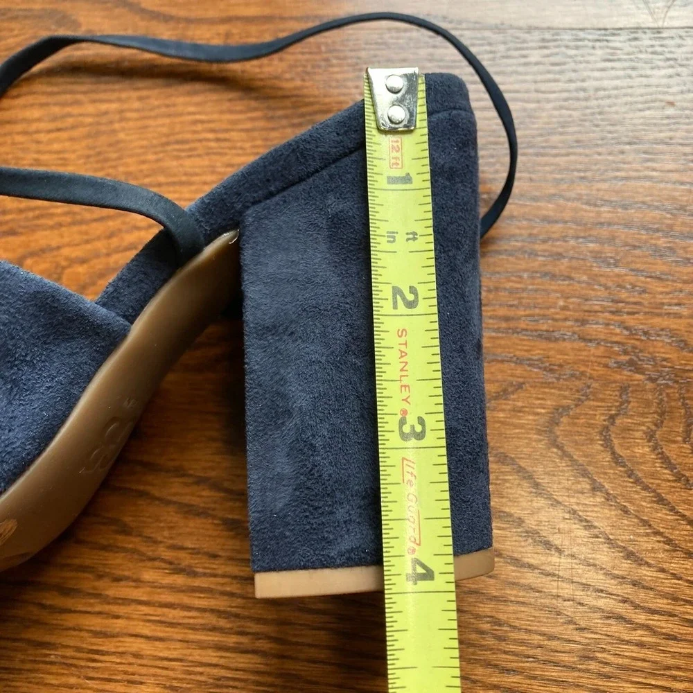 Gianni Bini Kat Kall Gladiator Block Heel Navy Suede Leather Strappy Womens 7